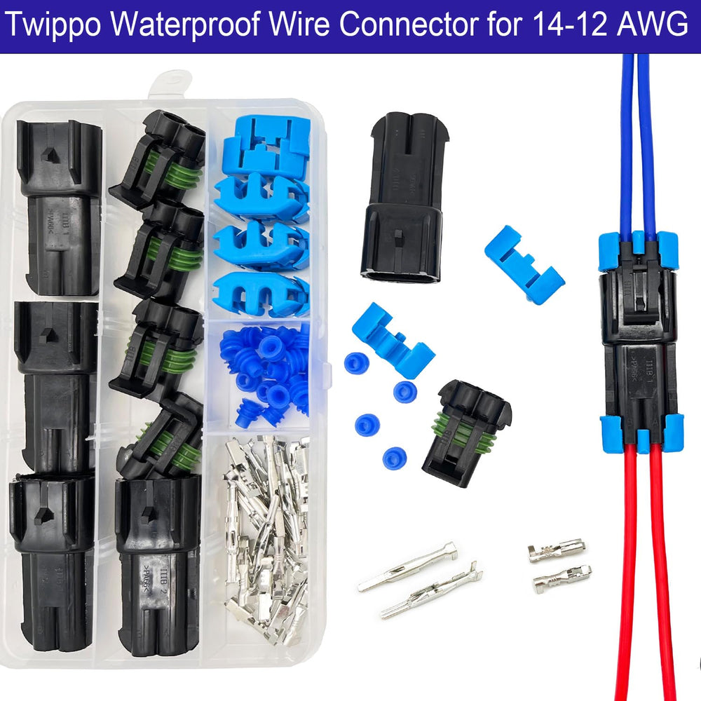 Twippo professional-grade waterproof electrical connector close-up for quick disconnects.