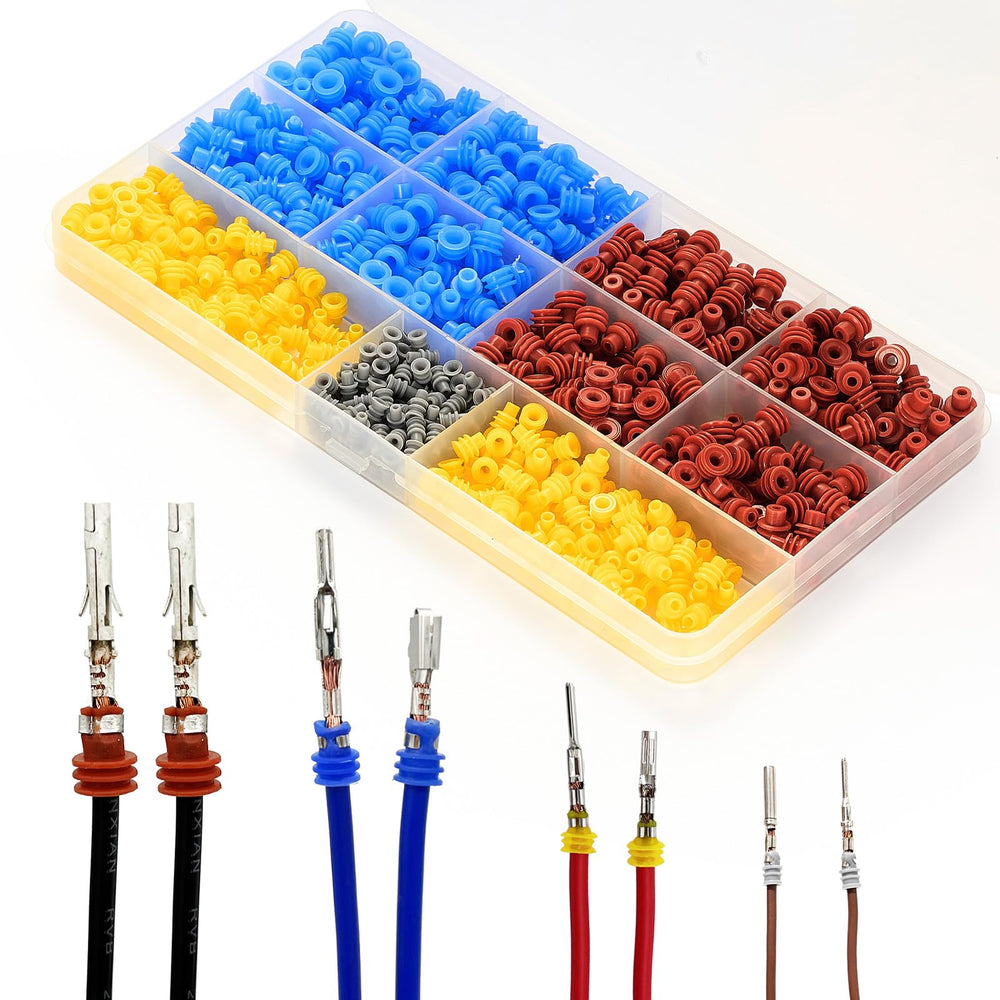 Twippo 600-piece kit covers a wide 24-12 gauge range for automotive wiring.
