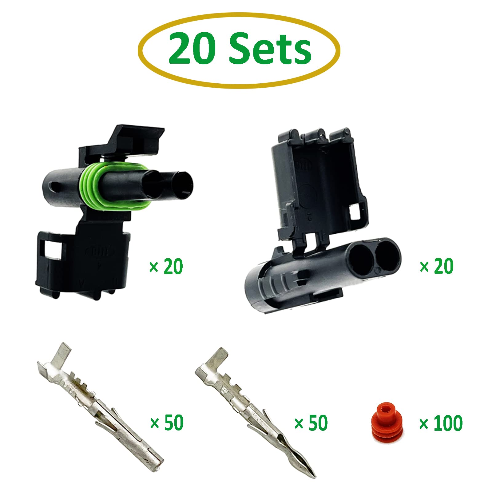 Twippo waterproof 2-pin connectors showing durable housings for reliable connections.