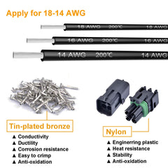 Twippo Weather Pack 3-pin connector delivering secure power and easy install