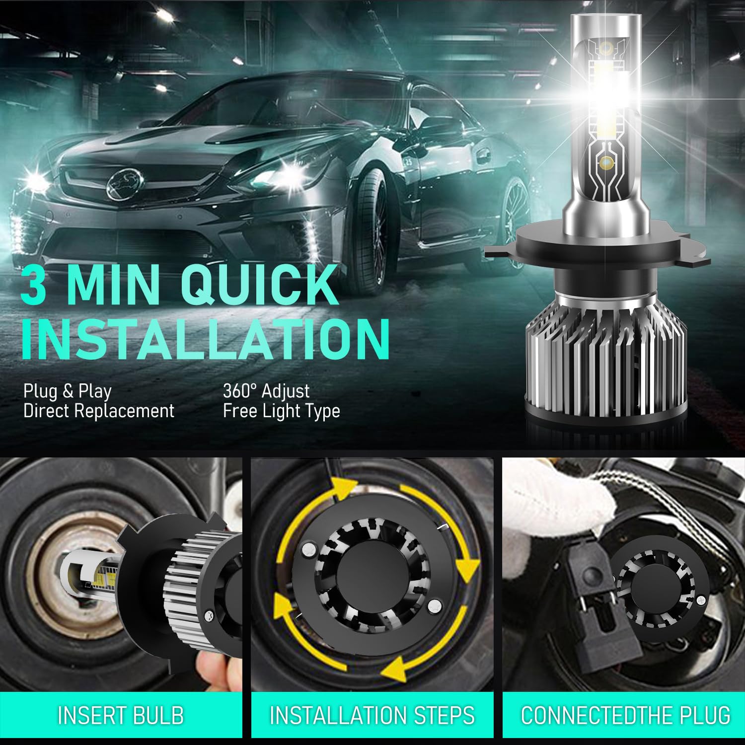 TXBILMOO IP68-rated headlight resists moisture and vibration for longevity.