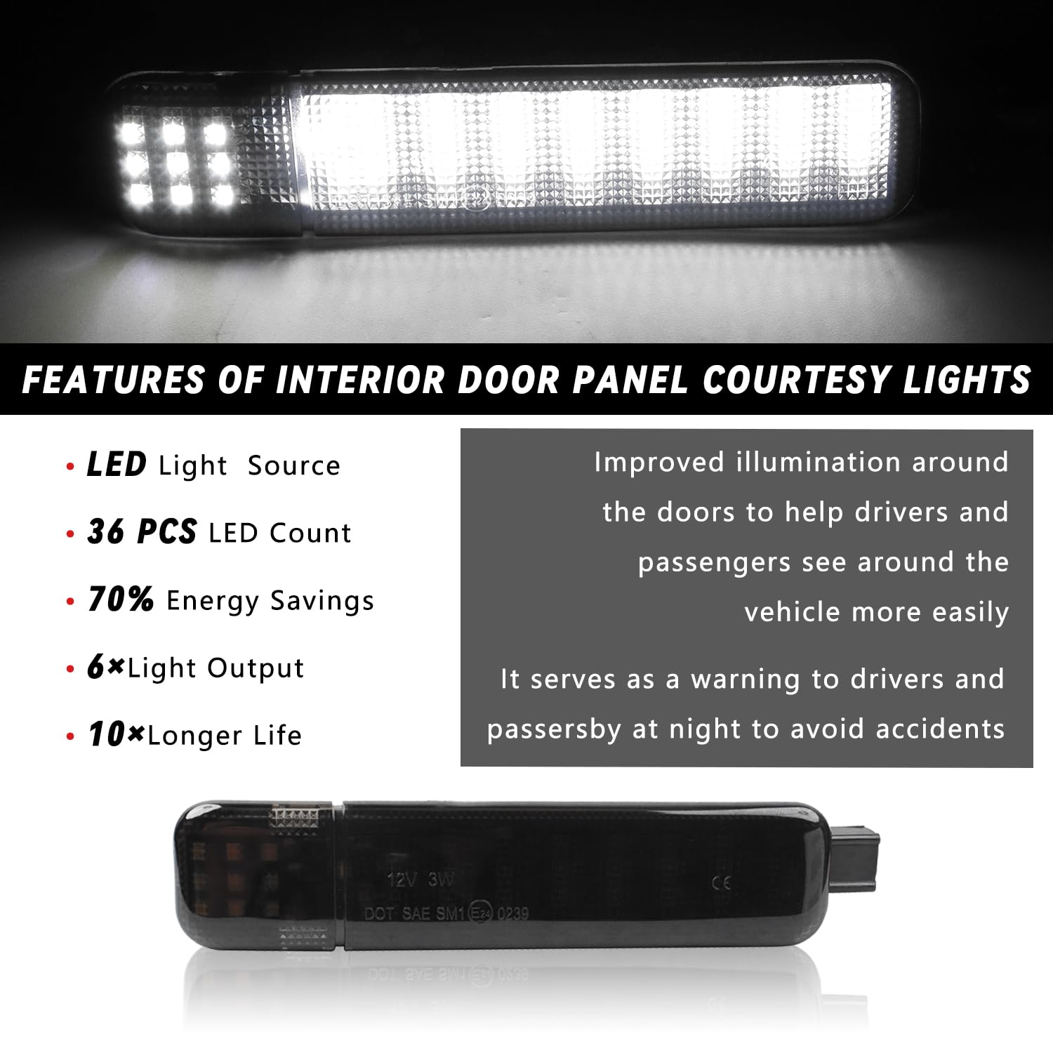TXRXIZ door courtesy light ready for plug-and-play installation