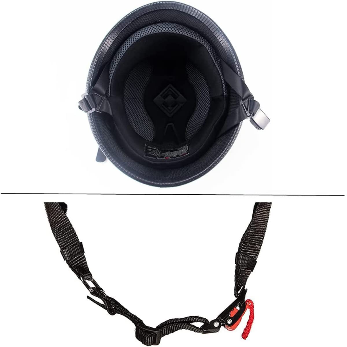 TXXFWJ Matte Black half helmet emphasizes classic look and lightweight wear.