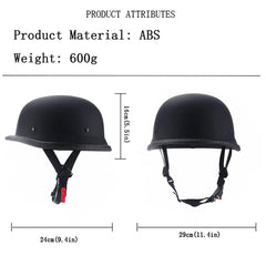 TXXFWJ German Style Half Helmet open-face side view with retro silhouette.