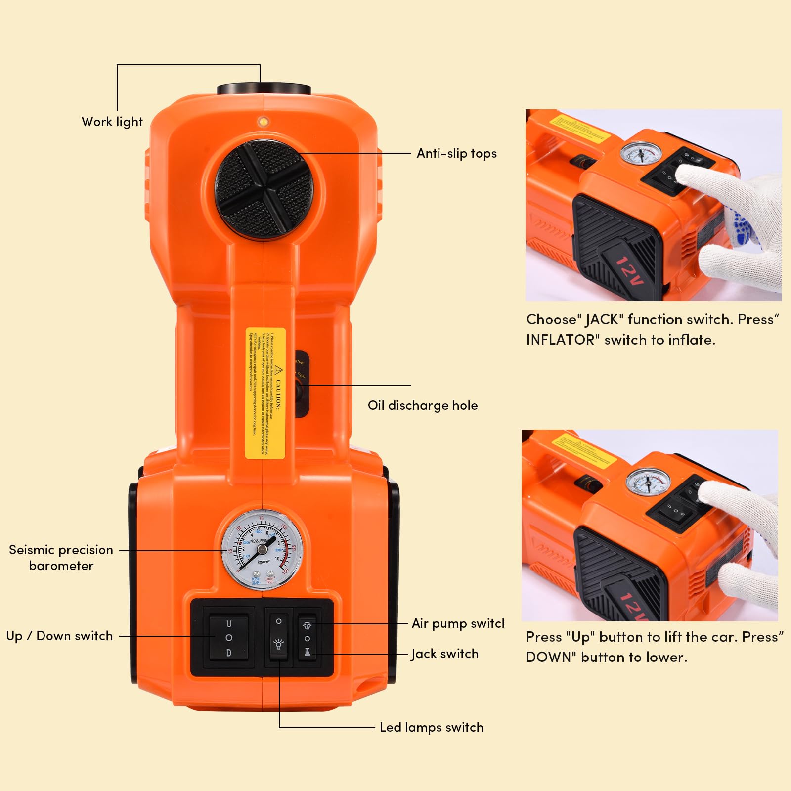 TYAYT air pump inflates tires on the spot for driving readiness.