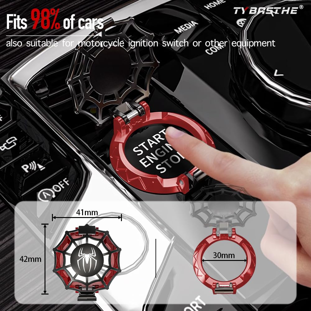 Tybasthe engine start cover in black and red provides quick access and protection.