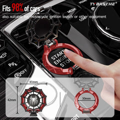 Tybasthe engine start cover in black and red provides quick access and protection.