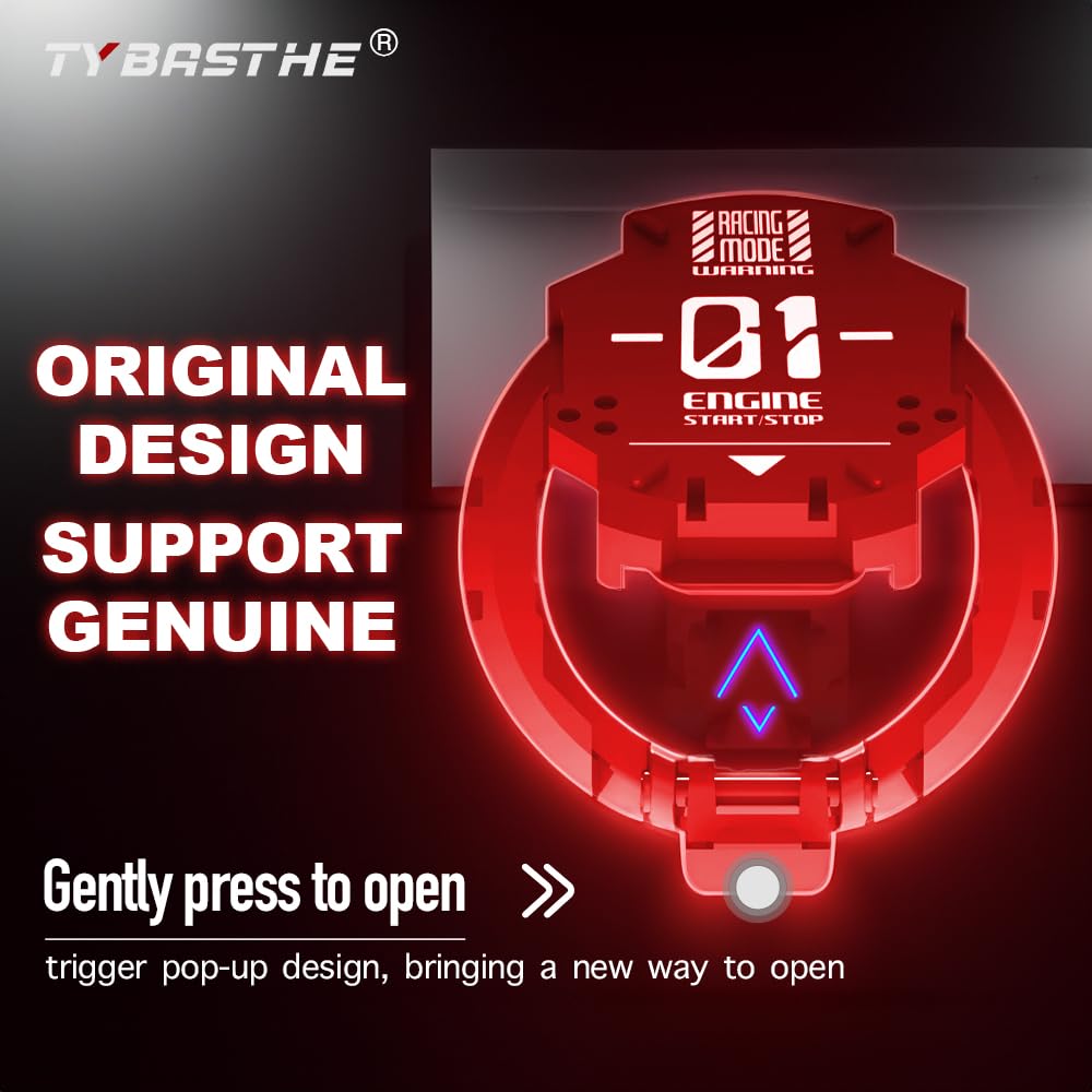 Tybasthe Push Start Button Cover on dashboard demonstrates vibration resistance for lasting use.