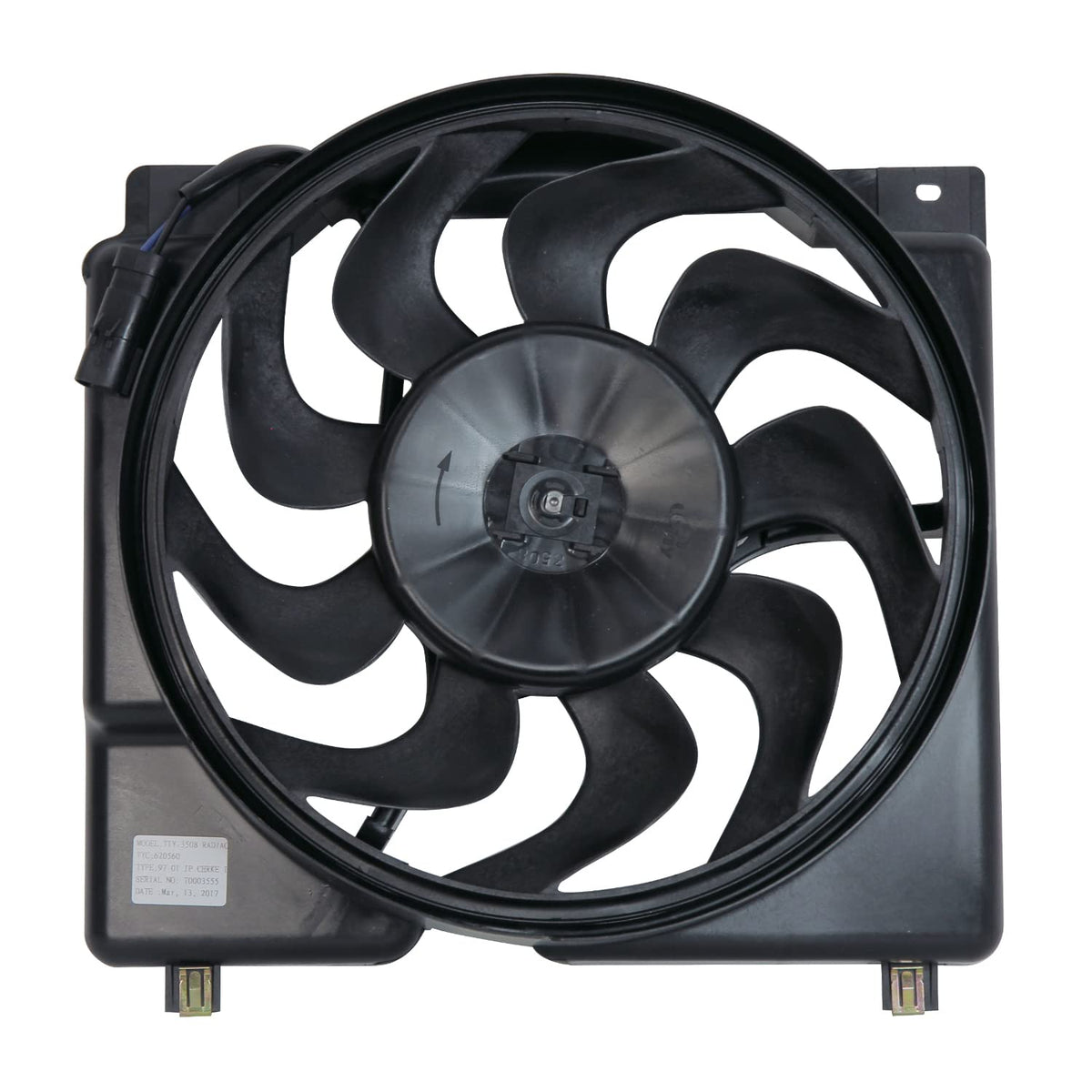 TYC 620560 cooling fan assembly, front view, precise OE-like fit