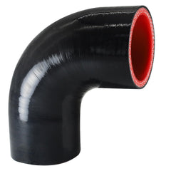 Tyeioms 90-degree elbow coupler viewed from front for turbo hose routing.