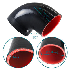Tyeioms four-layer reinforced silicone hose features sturdy walls for higher pressure.