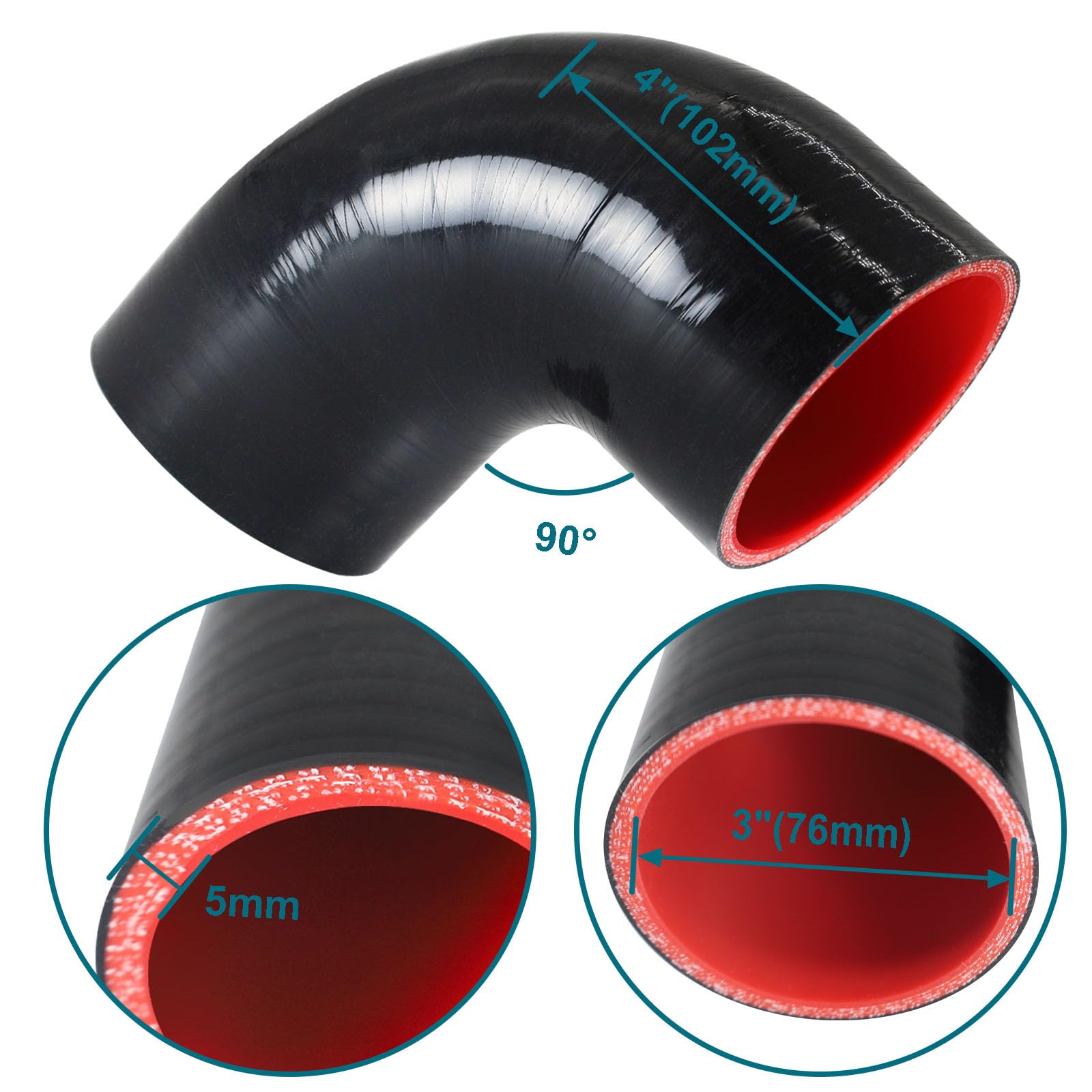 Tyeioms reinforced four-ply silicone hose shows durability for high-pressure turbo lines