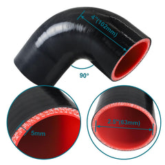 Tyeioms silicone hose coupler close-up showing 4-layer reinforced wall.