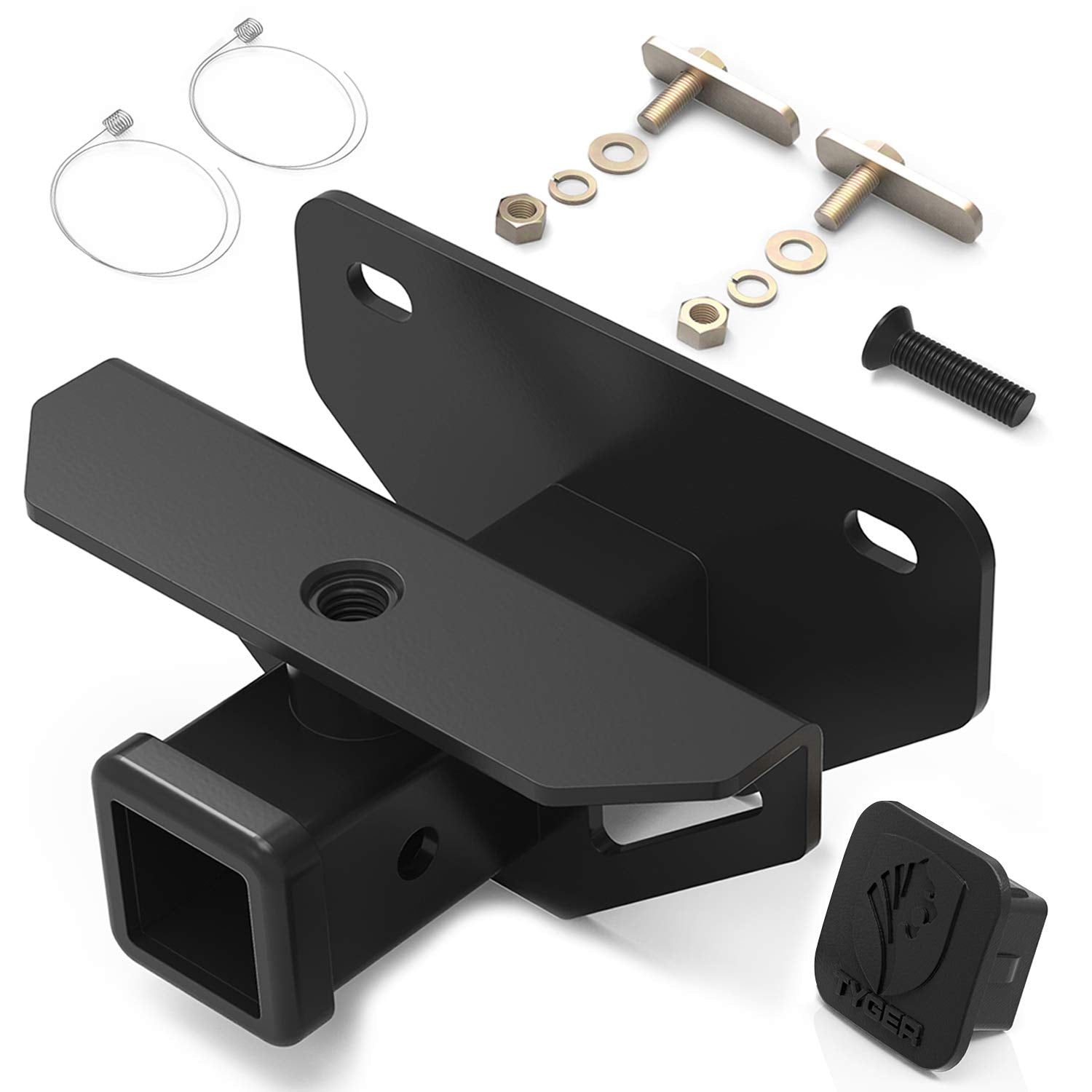 Tyger Auto Class 3 hitch receiver installed on RAM 1500 for towing.