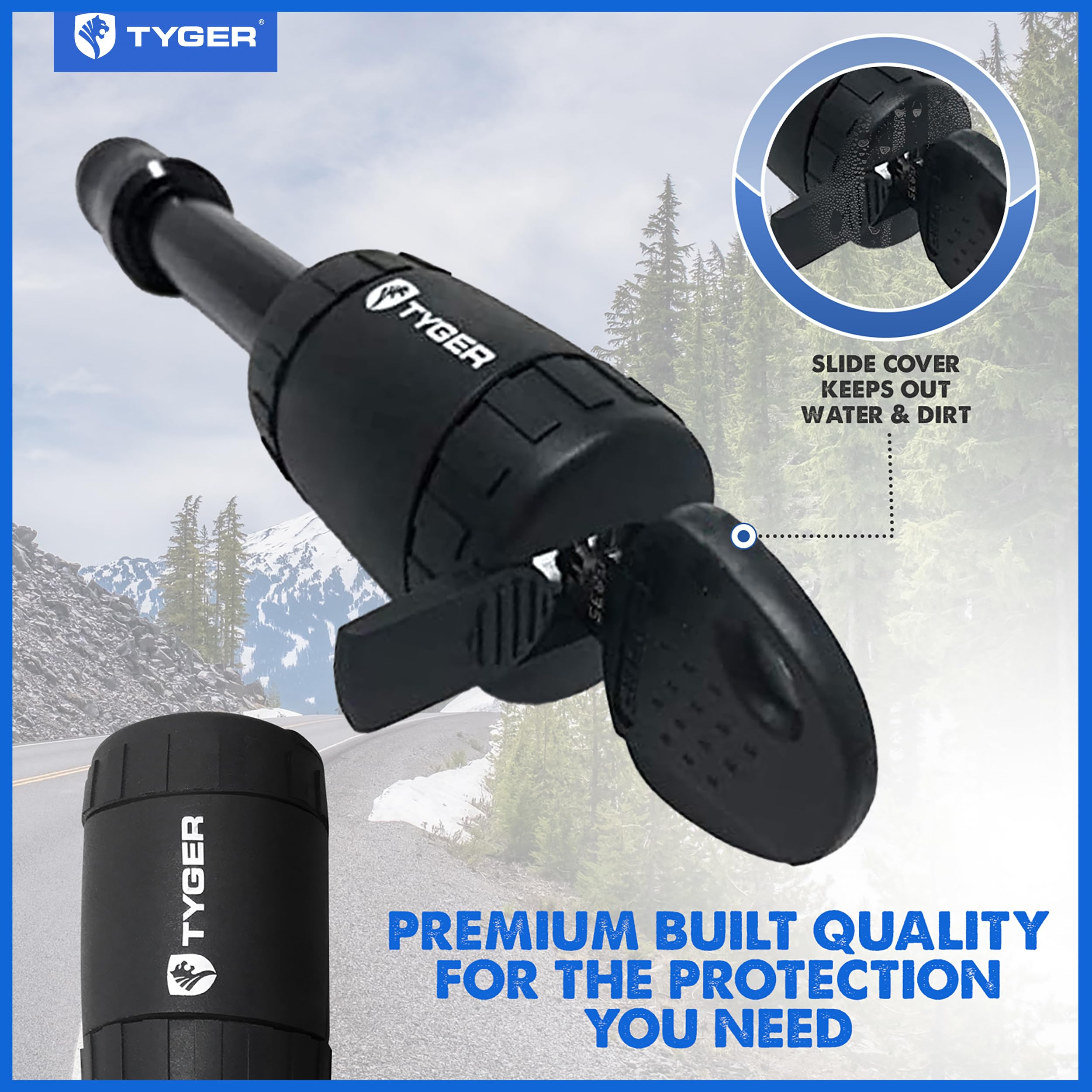 Tyger Auto 5/8-inch pin holes fit 2-inch receivers securely.