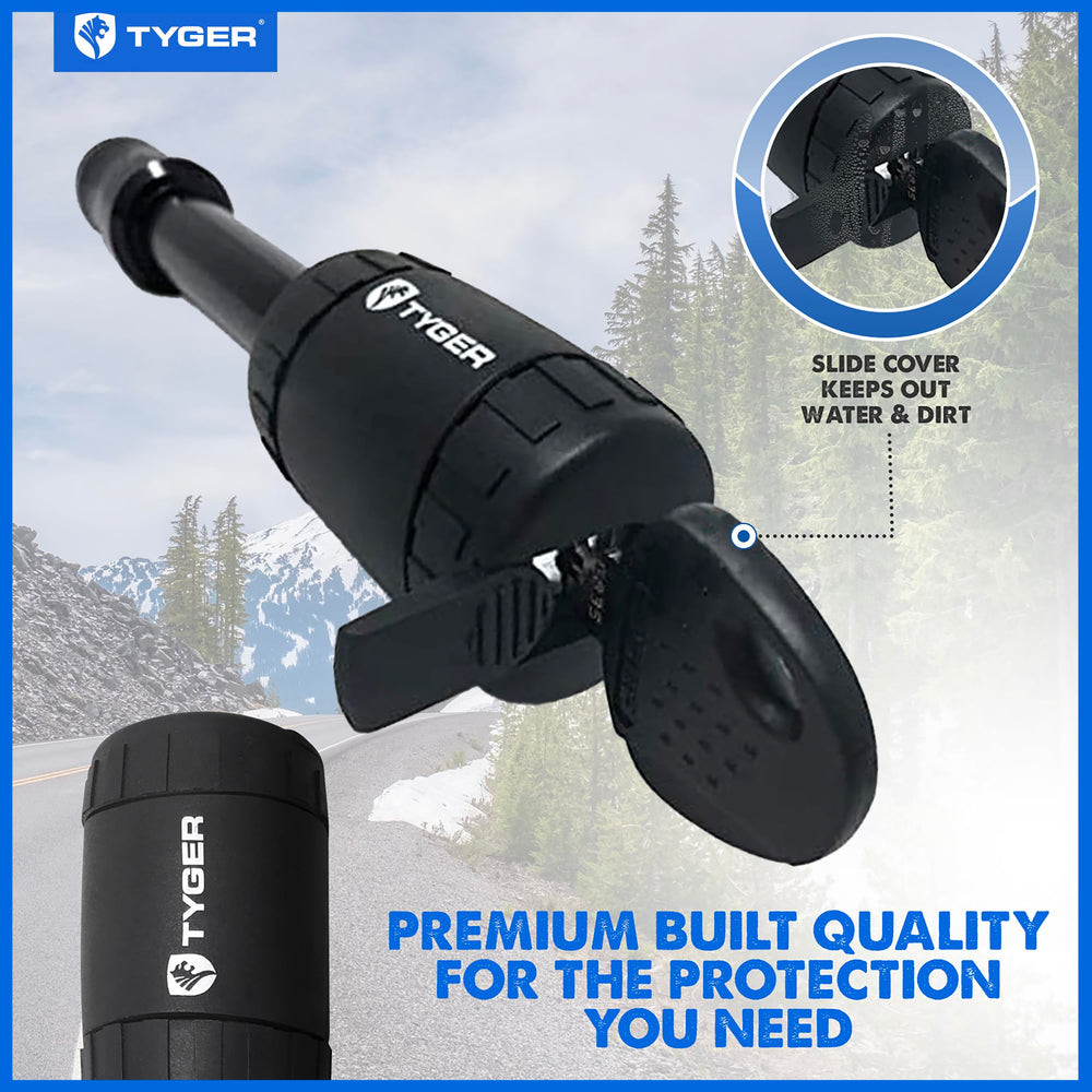 Tyger Auto 5/8-inch pin holes fit 2-inch receivers securely.