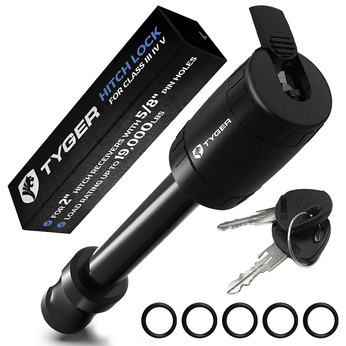 Tyger Auto hitch lock cap cover protecting the mechanism from rain and dust.