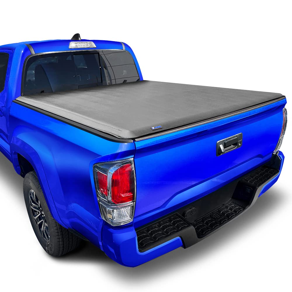 Tyger Auto T1 front view for Tacoma shows sturdy protection for the bed.
