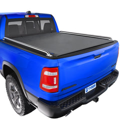 Tyger Auto TG-BC2D6046 on Ram 1500 with 67-inch bed, low-profile cover enhances protection and style.