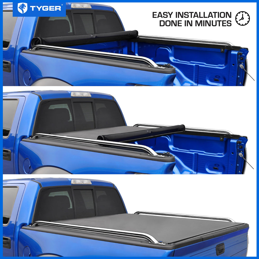 Rolling mechanism of Tyger Auto TG-BC2D6046 for quick full bed access.