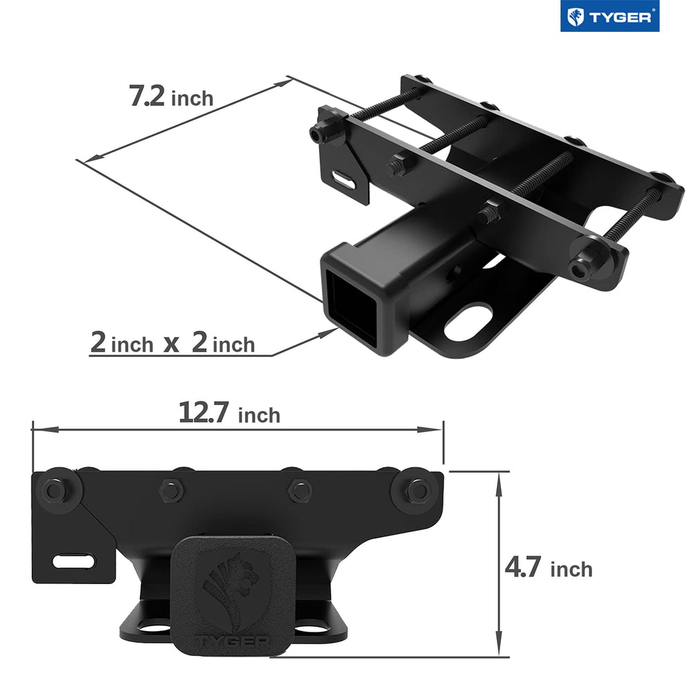 Tyger Auto TG-HC2J003B black powder coat finish on hitch