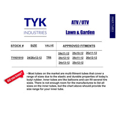 TYK packaging displays two inner tubes prepared for installation
