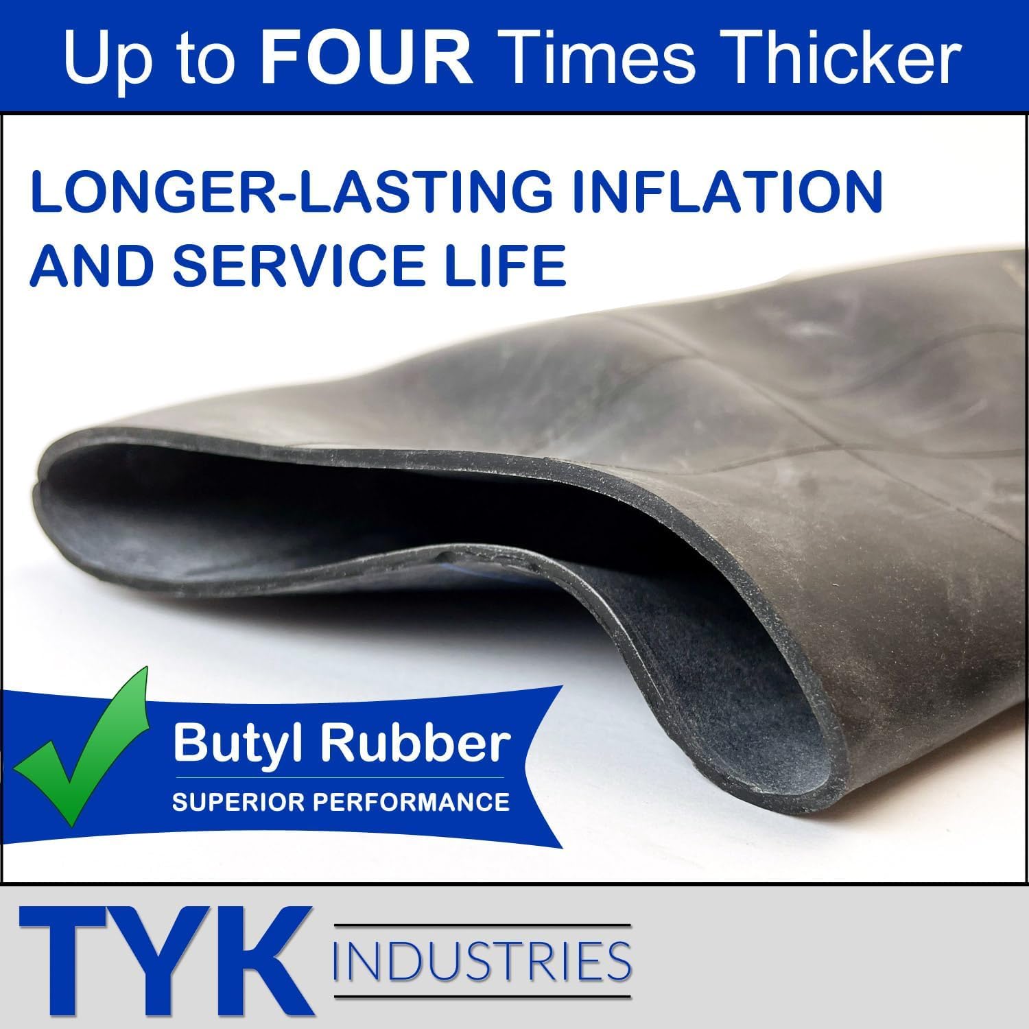 TYK Industries inner tube 25x10-12 offers durable fit for multiple vehicle types.