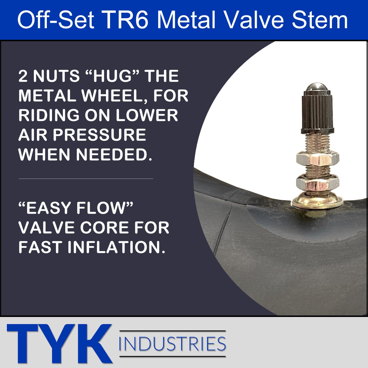 TYK Industries inner tube 25x9-12 fit for wider ATV/UTV compatibility and reliable inflation.