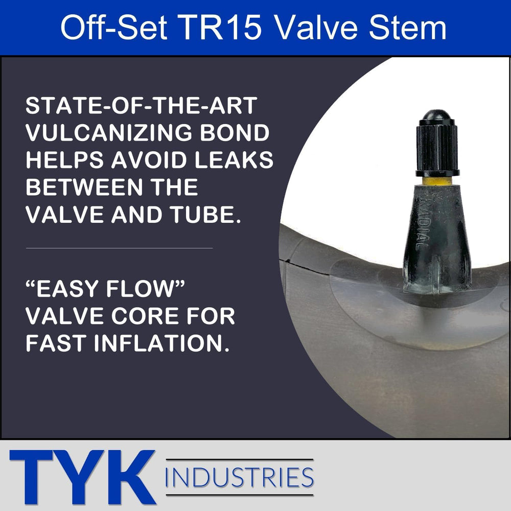 TYK Industries multi-fit inner-tube fits 6.00-16 to 7.50-16 tires for versatile use.
