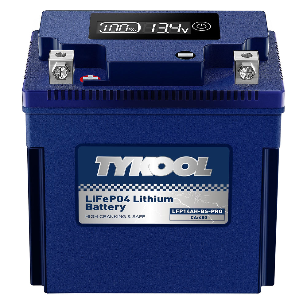 TYKOOL LFP14AH-BS-PRO front view shows compact, lightweight design for easy installation.