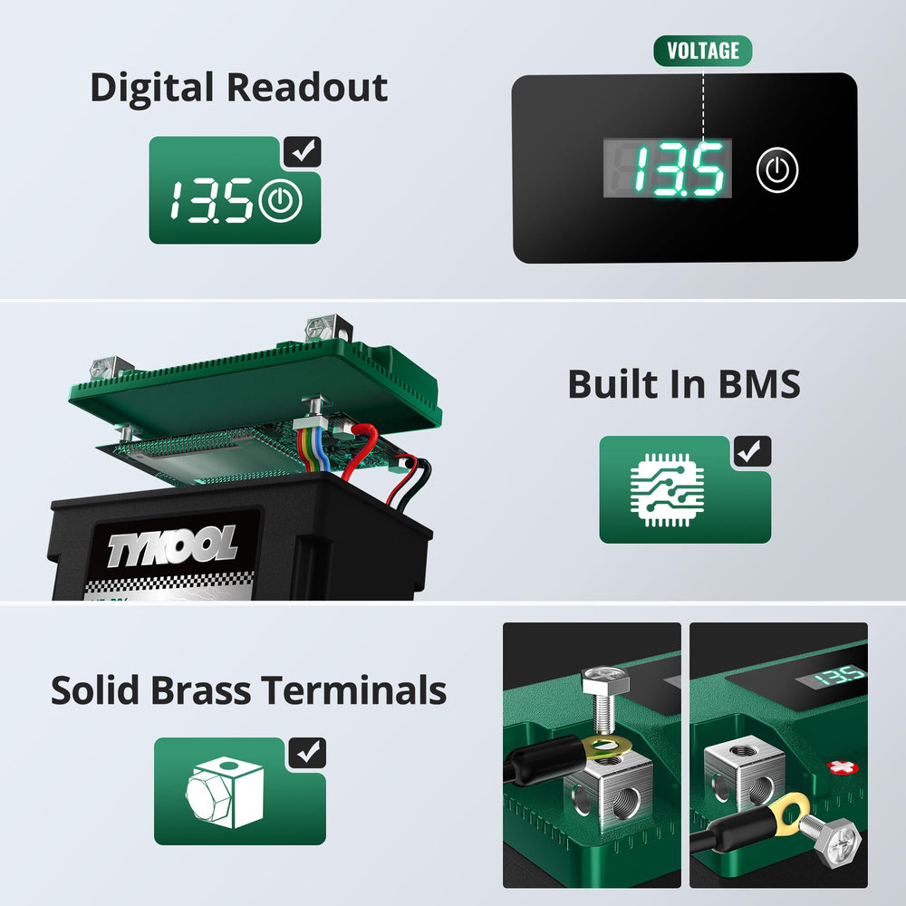 TYKOOL YTX12-BS ultra-lightweight battery for easy handling.