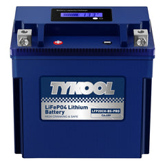 TYKOOL YTX20CH-BS battery front view, compact 12V design for easy installation