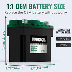 TYKOOL YTX7L-BS-STD with digital readout for quick voltage checks.