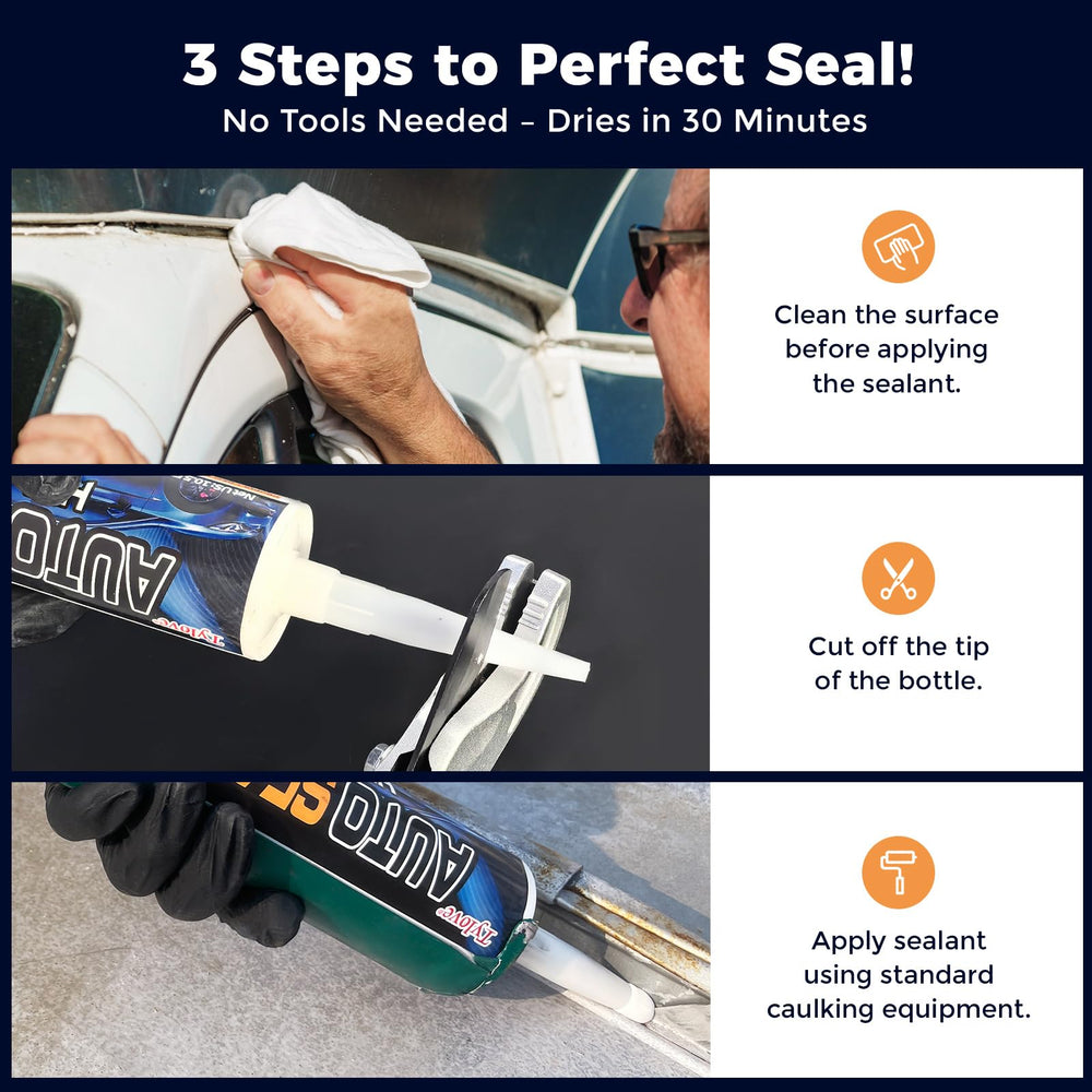 Tylove seam sealer is paintable on metal and plastic surfaces