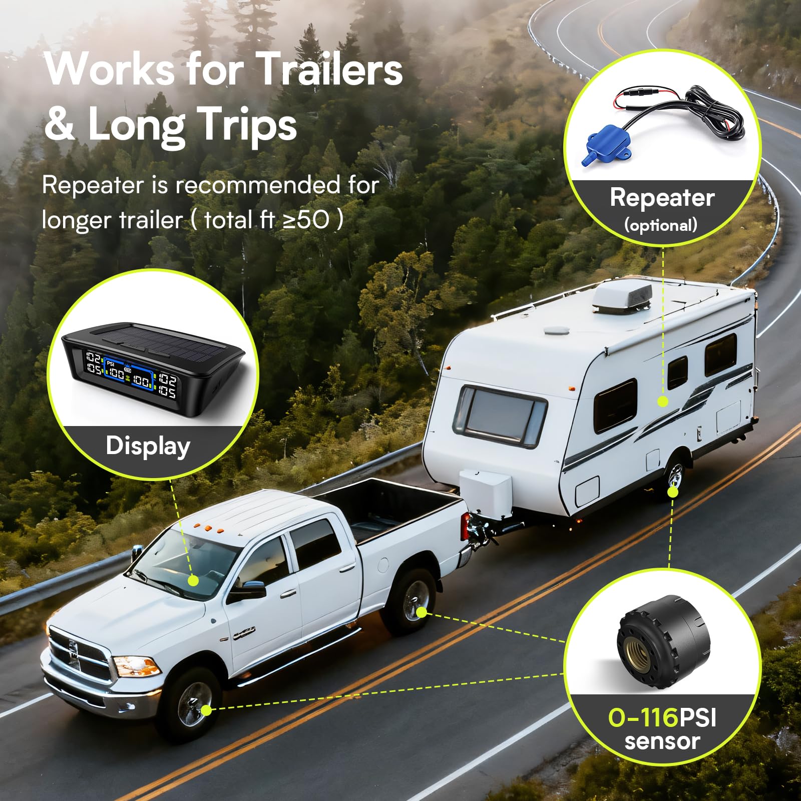 Tymate TM12 IP67 waterproof sensors endure tough road conditions.
