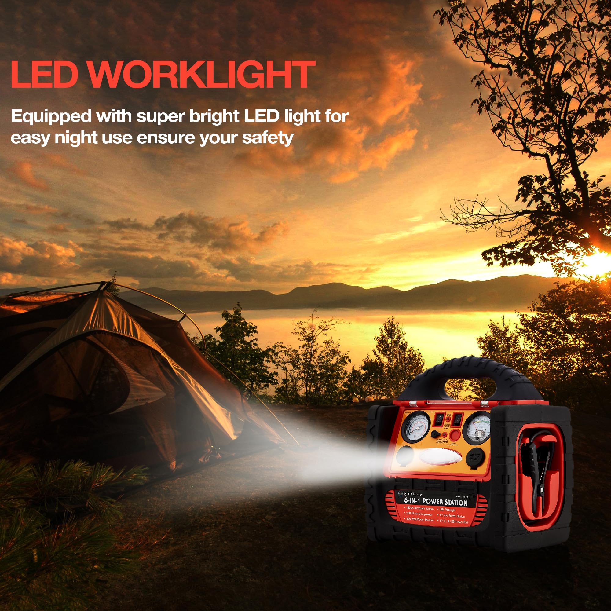 Tyrell Chenergy built-in LED lights aid nighttime operations.