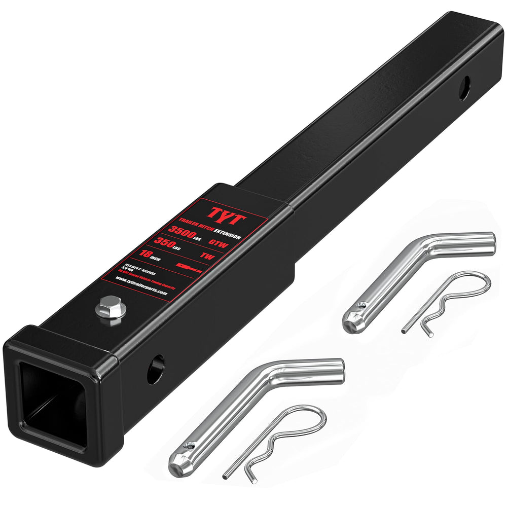 TYT 18-inch trailer hitch extension adds extra clearance for trailers.