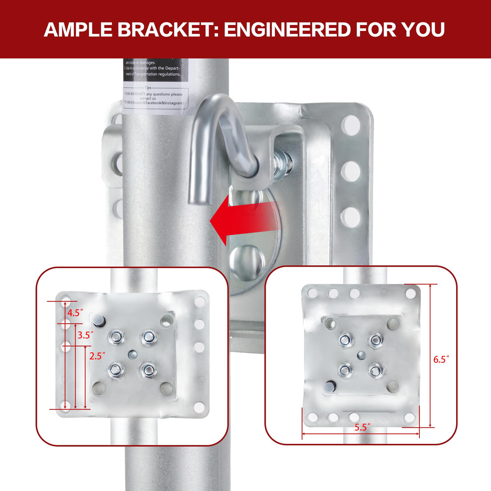 TYT 2000 lbs boat trailer jack swivel bracket for towing clearance