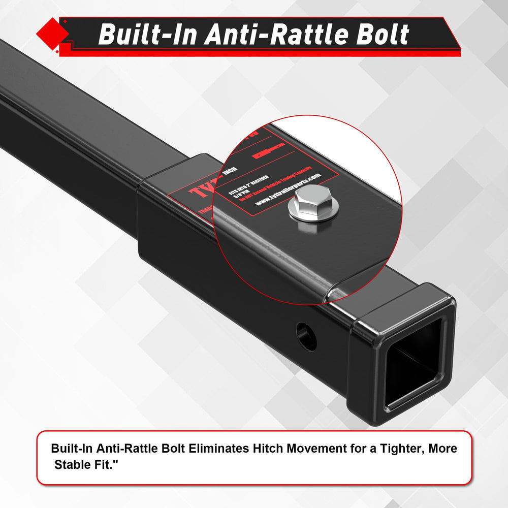 TYT 5/8-inch hitch pins included ensure secure connections.