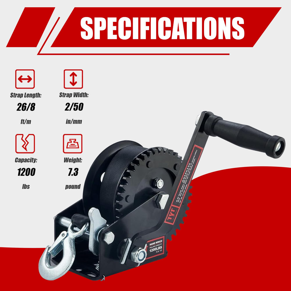 TYT 8m black strap extended for boat loading