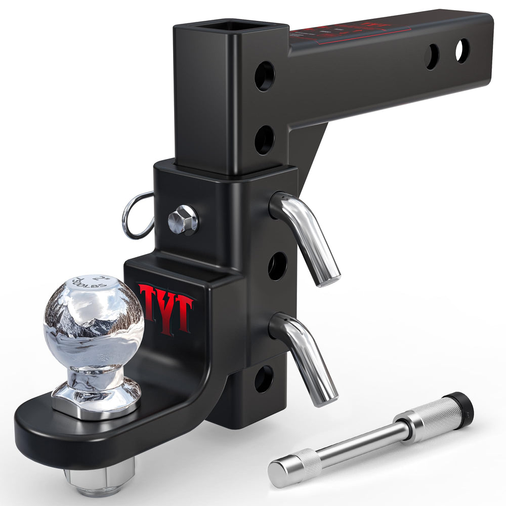 TYT adjustable trailer hitch ball mount in a 2-inch receiver for versatile towing