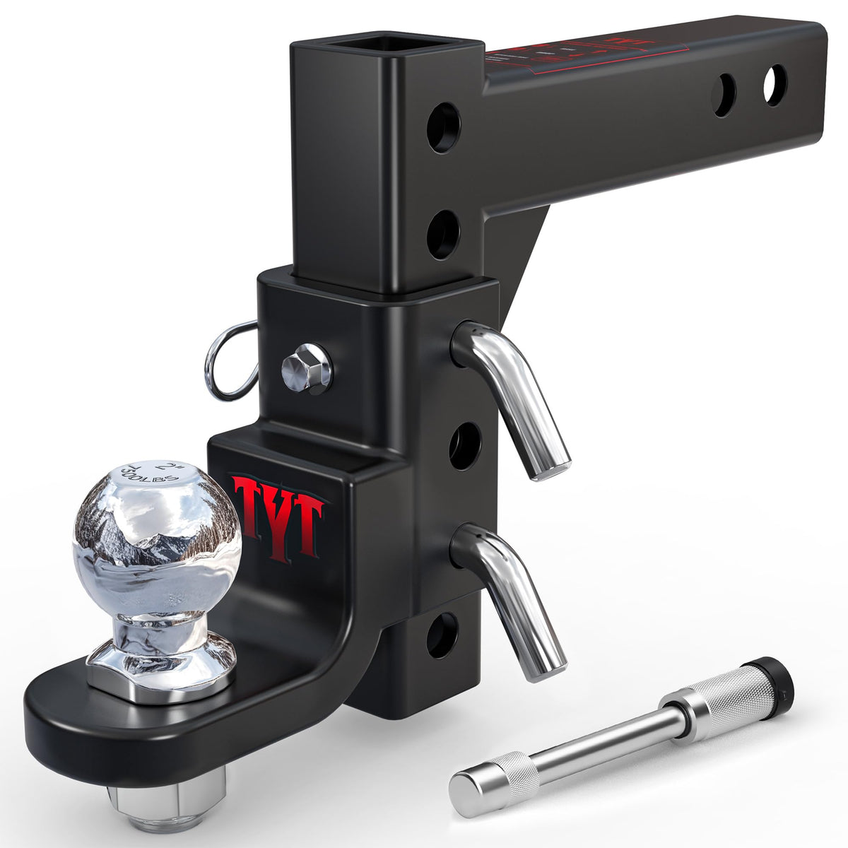 TYT adjustable trailer hitch ball mount in a 2-inch receiver for versatile towing