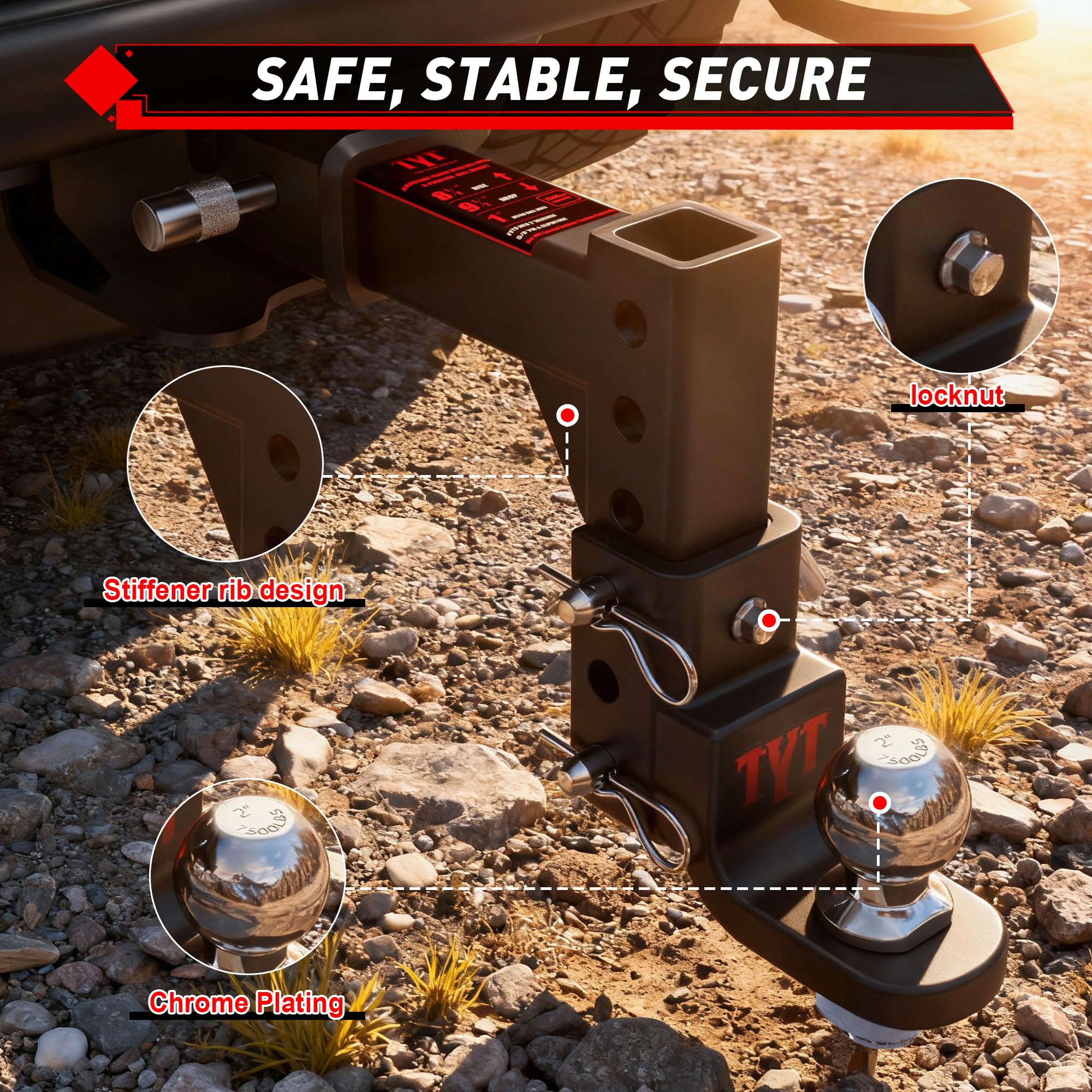 TYT anti-rattle screws reducing vibration for a quieter tow