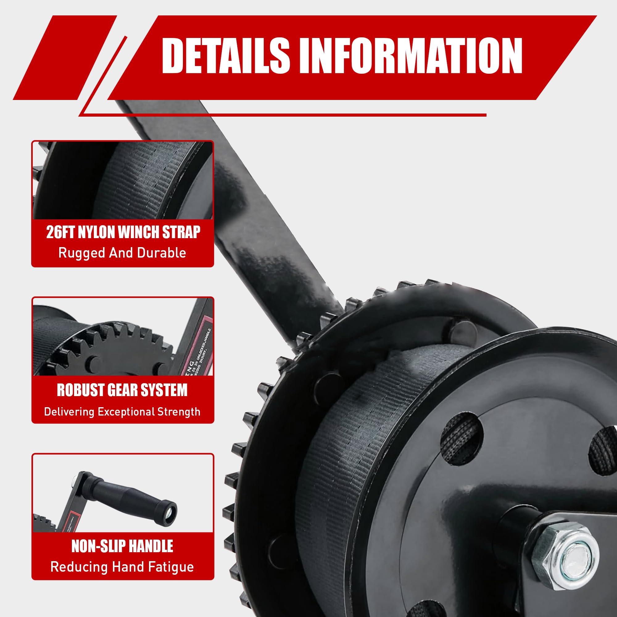 TYT hardened steel gears ensure smooth cranking and longevity