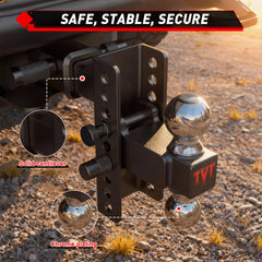 TYT hitch dual-pin locks providing secure trailer connection