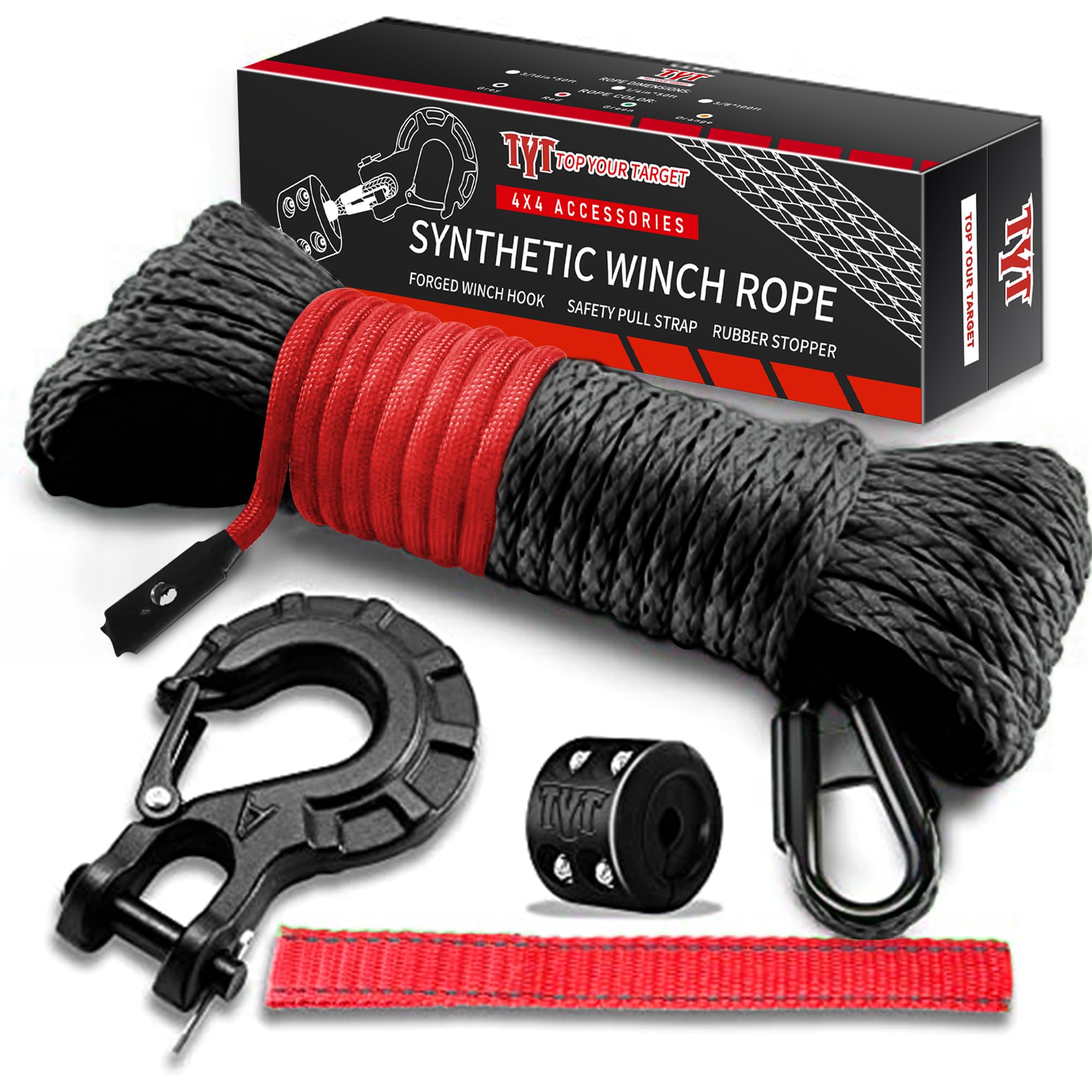TYT Off-Road Winch Rope Kit 316x50ft ready for rugged trail recoveries.
