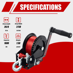 TYT red 8m strap for secure tying and loading on trailers.
