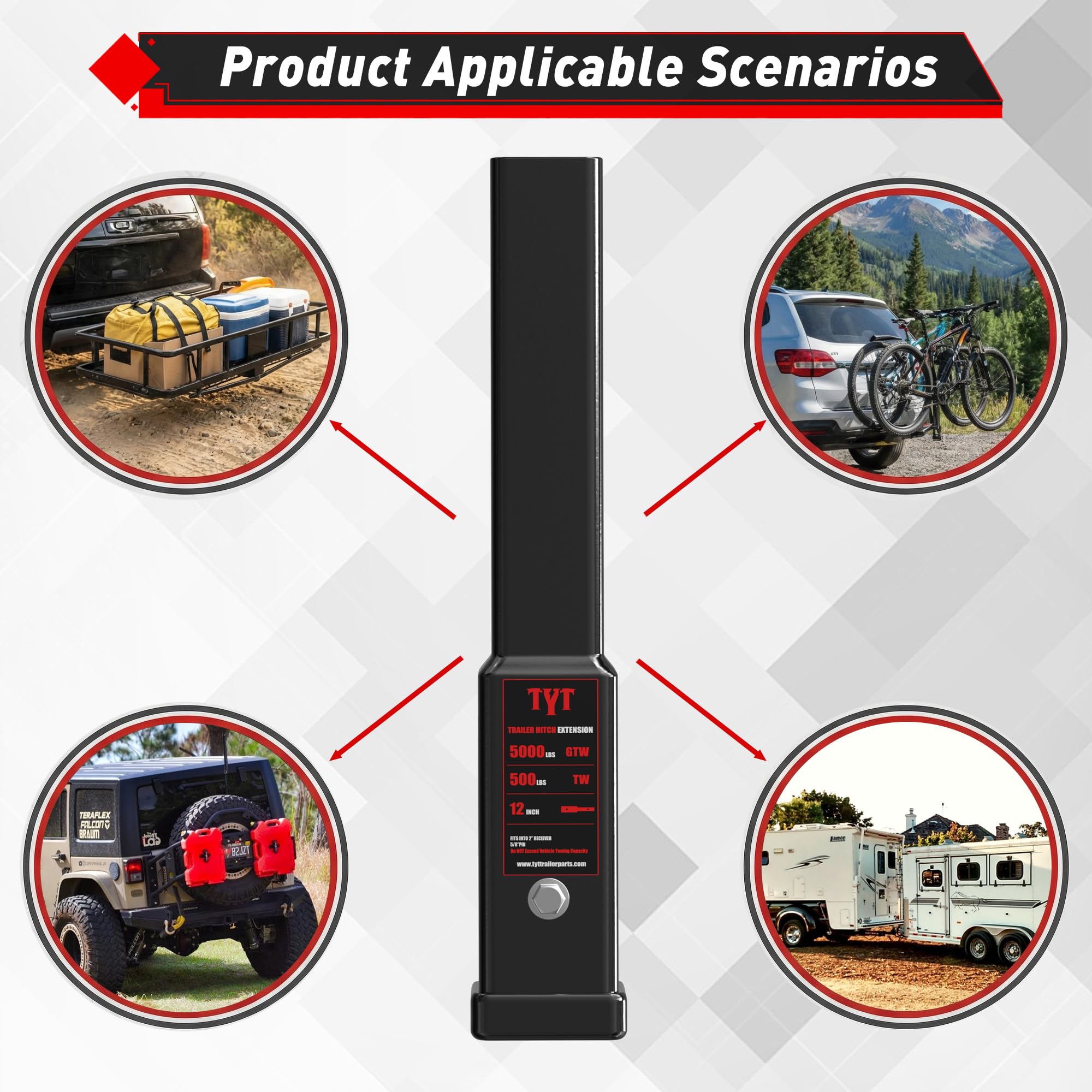 TYT secure connection promotes stable towing during highway or off-road moves.