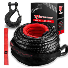 TYT synthetic winch rope kit, 1-2 inch by 92 feet, high-capacity for tough pulls