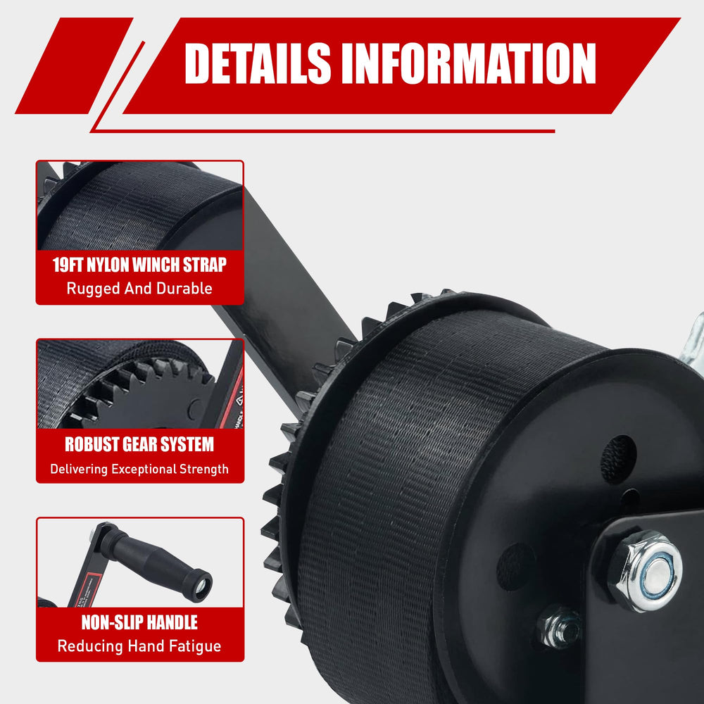 Two-way ratchet enables forward and backward operation for versatile loads.